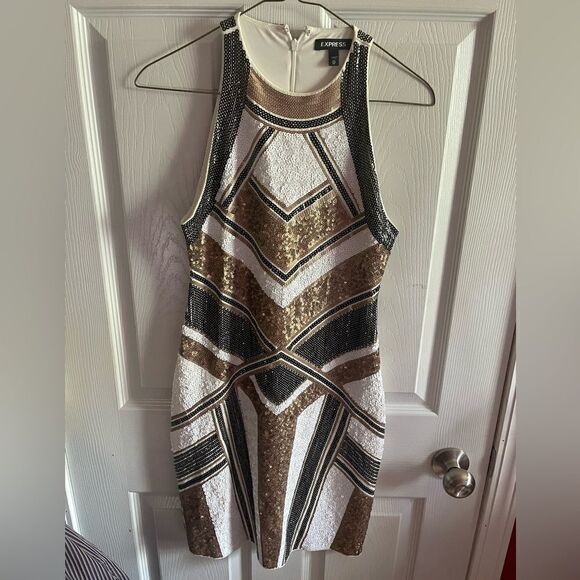 Express sequined bodycon dress sz XS - Picture 1 of 4
